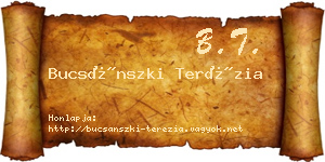 Bucsánszki Terézia névjegykártya