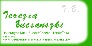 terezia bucsanszki business card